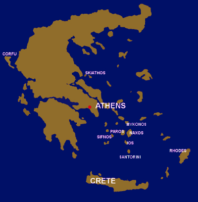MAP OF GREEK ISLANDS